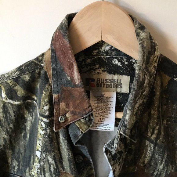Russell Outdoors hunting shacket youth explorer camo long sleeve L 14/16 - Picture 3 of 7
